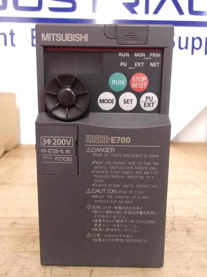 MITSUBISHI FREQROL E700 COMPACT SIZE INVERTER FR-E720-0.4K, #430322G NIB