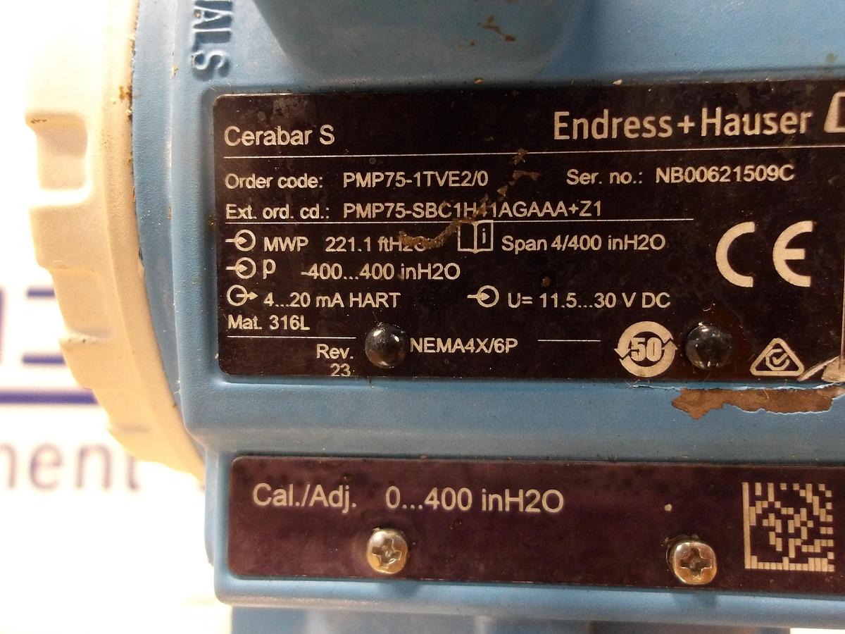 Used ENDRESS HAUSER 3" PRESSURE TRANSMITTER