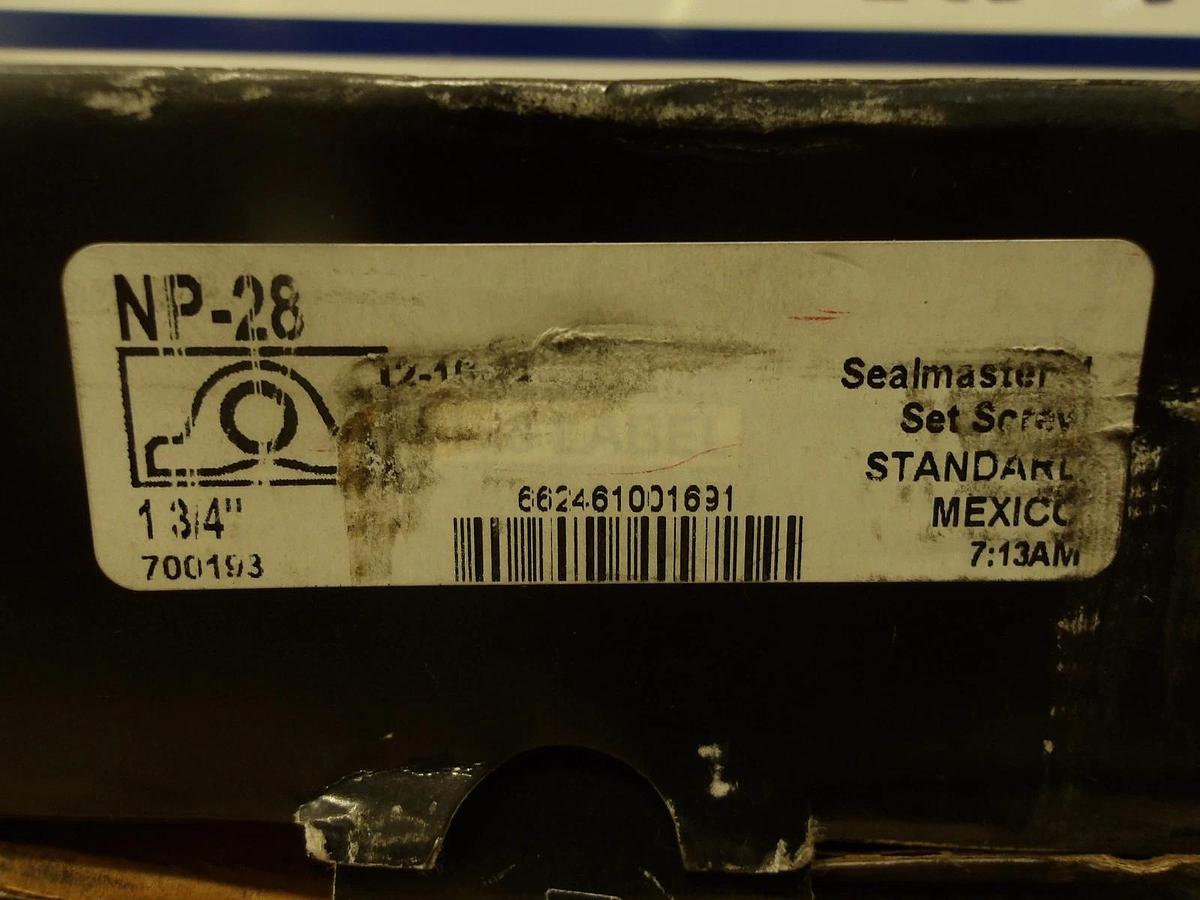 SEAL MASTER NP-28 PILLOW BLOCK BEARING 1-3/4", #7291048G NIB