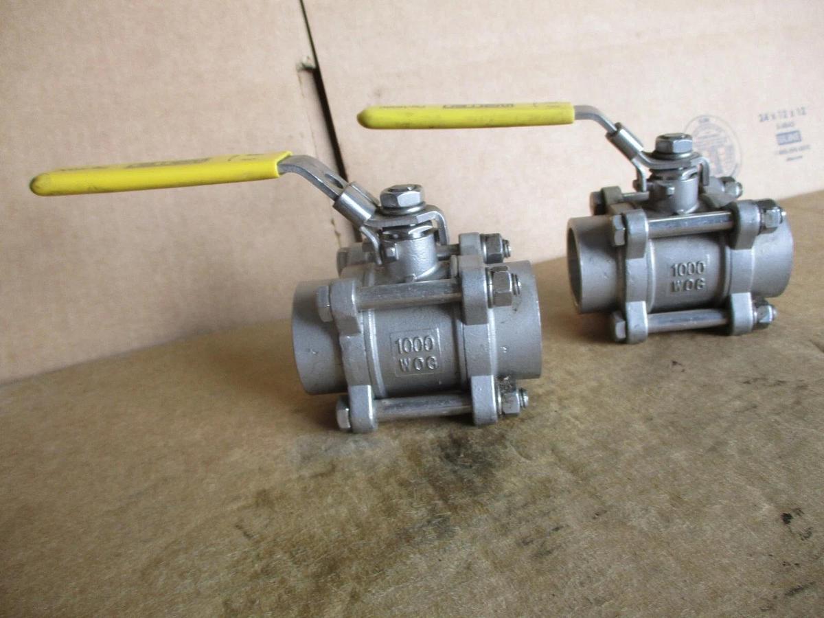 Used WARREN 1" STAINLESS BALL VALVE(SOCKET WELD) (LOT OF 2), #4161140J NEW