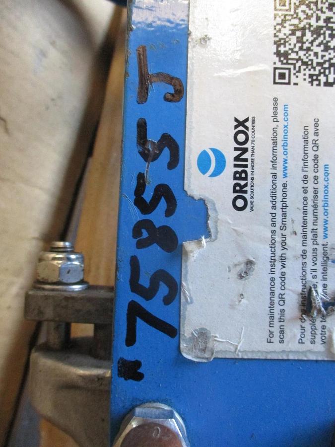Used ORBINOX 3" STAINLESS KNIFE GATE VALVE 20-3636RI, #75855J USED