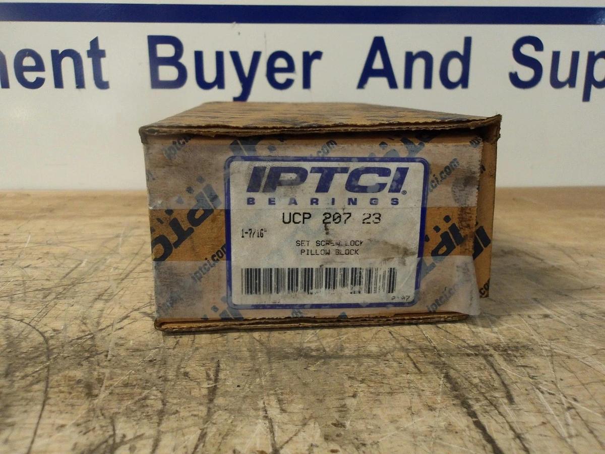IPTCI UCP207-23 PILLOW BLOCK BEARING 1-7/16" BORE, #728304G NIB