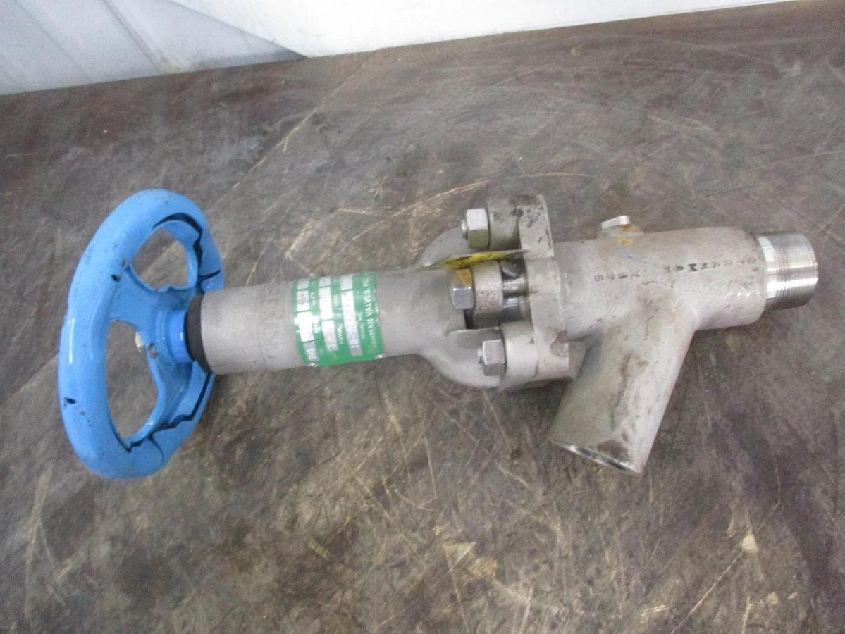 Used STRAHMAN 1-1/2" X 1-1/4" STAINLESS PISTON VALVE SV1000, #36852J NEW
