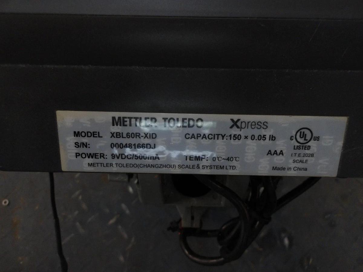 Used METTLER TOLEDO XPRESS DIGITAL SCALE XBL60R-X1D, #812248G USED