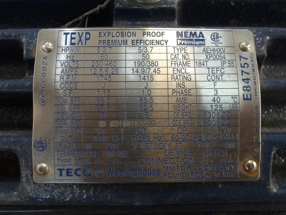 Used ROPER 1-1/2" PUMP W/ 5 HP MOTOR, #1111239GJW NEW