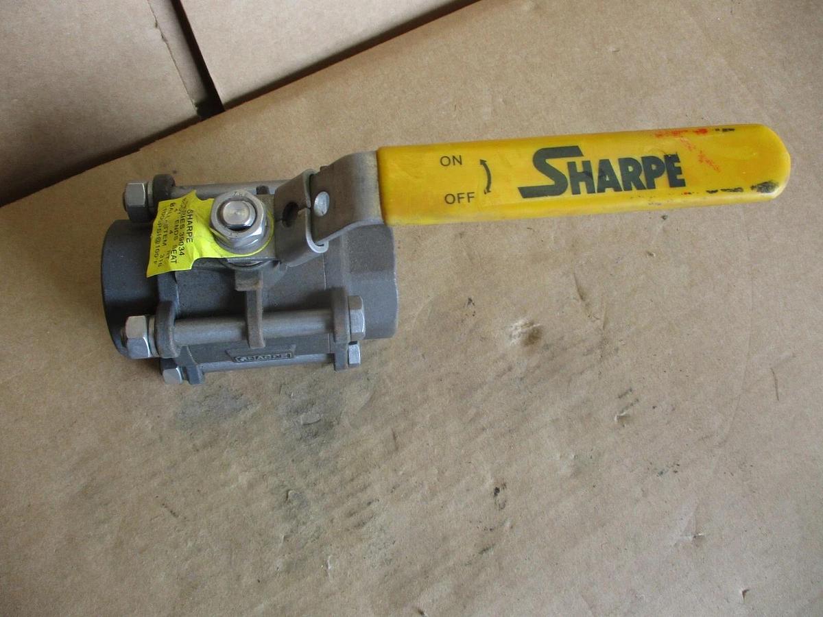 Used SHARPE 1-1/2" STEEL BALL VALVE(SOCKET WELD), #4161236J NEW