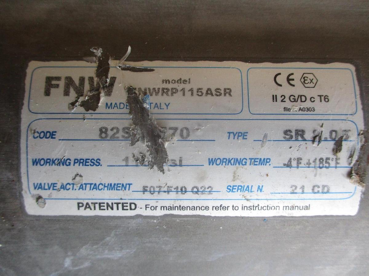 Used FNW 2" STAINLESS PNEUMATIC BALL VALVE, #612916J NEW