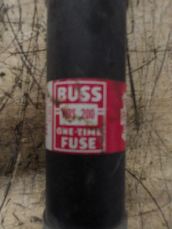 Used FUSETRON NOS-200 ONE TIME BUSS FUSE 200 AMP (LOT OF 3) #391053G NEW