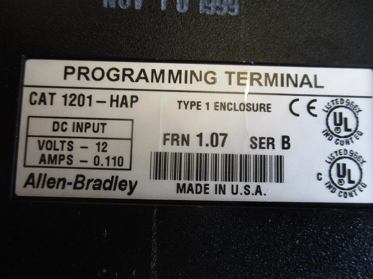 Used ALLEN BRADLEY 1201-HAP PROGRAMMING TERMINAL, #4181115J USED