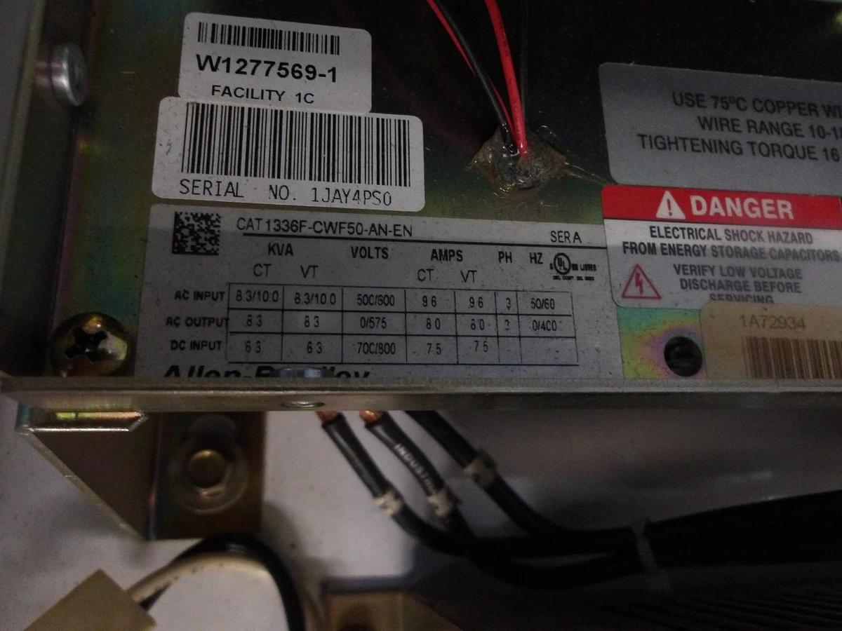 Used ALLEN BRADLEY 1336F CENTERLINE BUCKET W/ 5 HP DRIVE, #1029130G USED