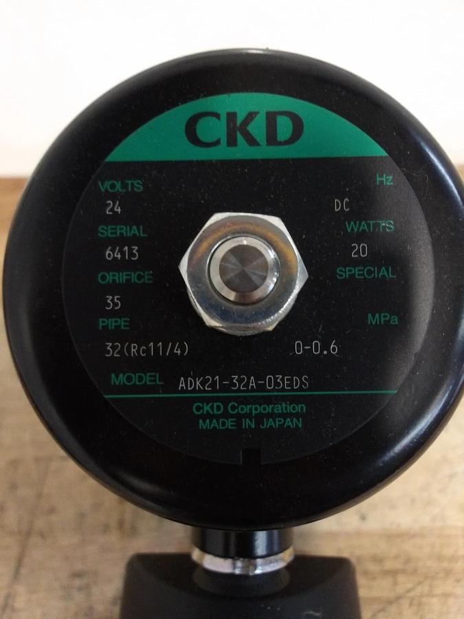Used CKD 1-1/2" SOLENOID VALVE ADK21-32A-03EDS, 24 V, #619218G NEW