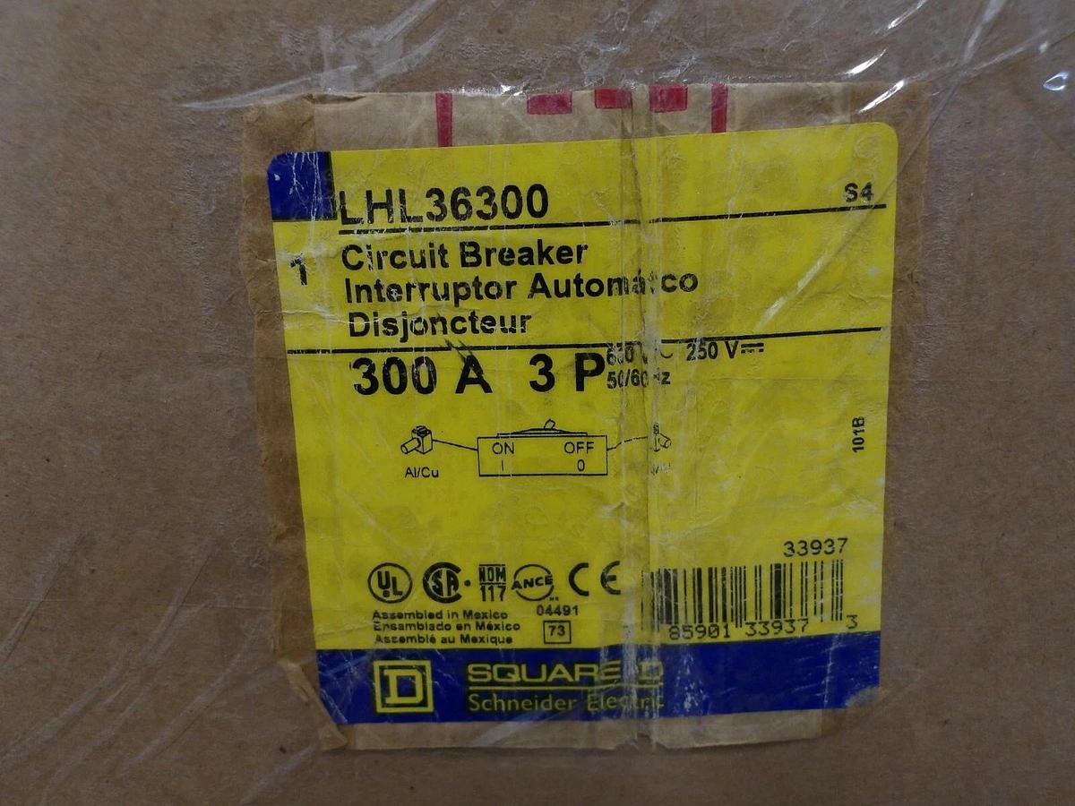 SQUARE D LHL36300 300 AMP BREAKER 600-250 V, #226910G NIB
