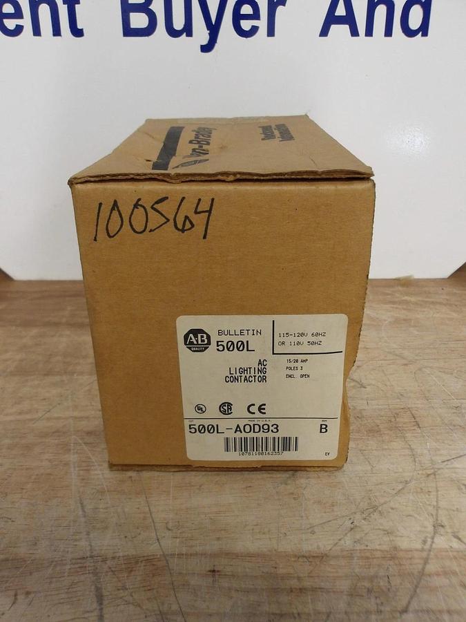 ALLEN BRADLEY 500L-A0D93 AC LIGHTING CONTACTOR, #4281047G NIB