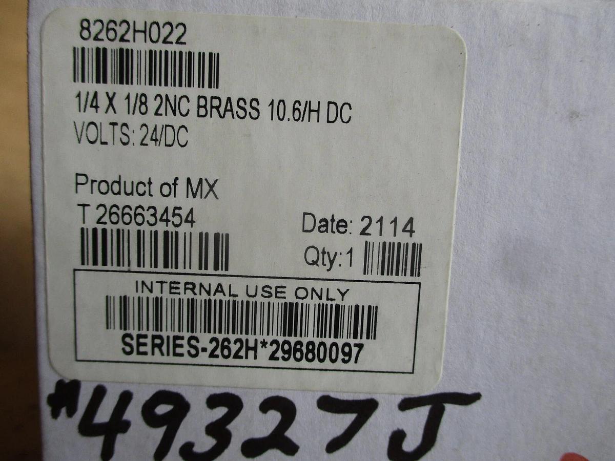 ASCO RED-HAT II 1/4" BRASS SOLENOID VALVE 8262H022, #49327J NIB