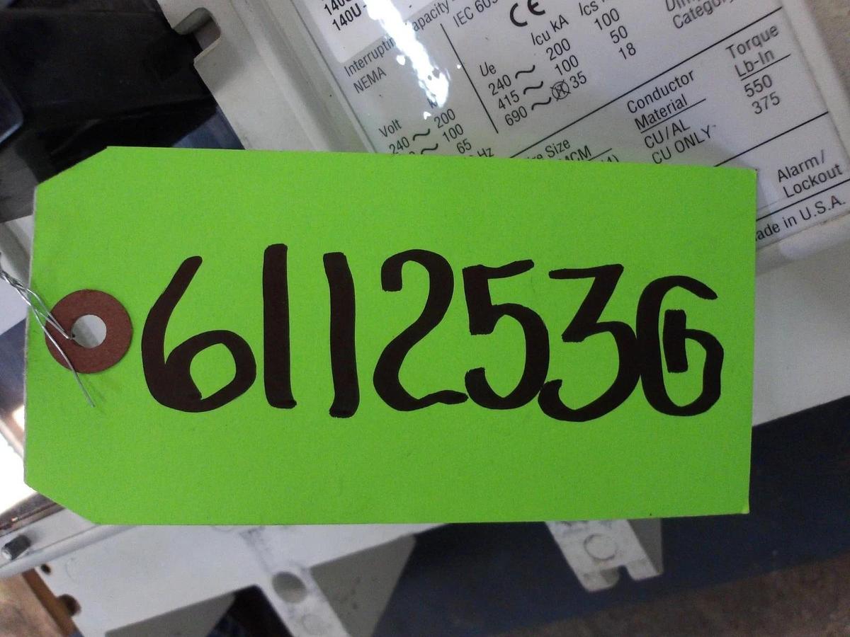 Used ALLEN BRADLEY 1600 AMP CIRCUIT BREAKER 140U-R0L3-E20, #611253G USED