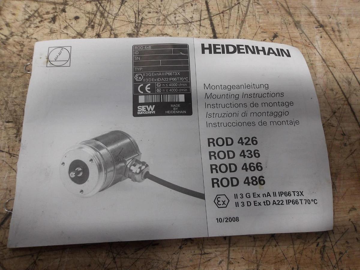 Used HEIDENHAIN EV1R/ROD466102430B10-2B ENCODER, #3171034G NEW