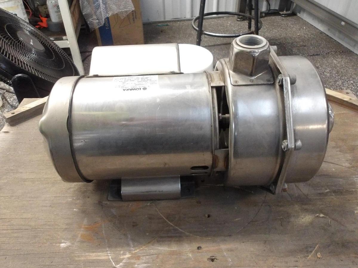 Used LOWARA - GOULDS 1-1/2" X 1" PUMP W/ 2/1.6 HP MOTOR, #7231050G NEW