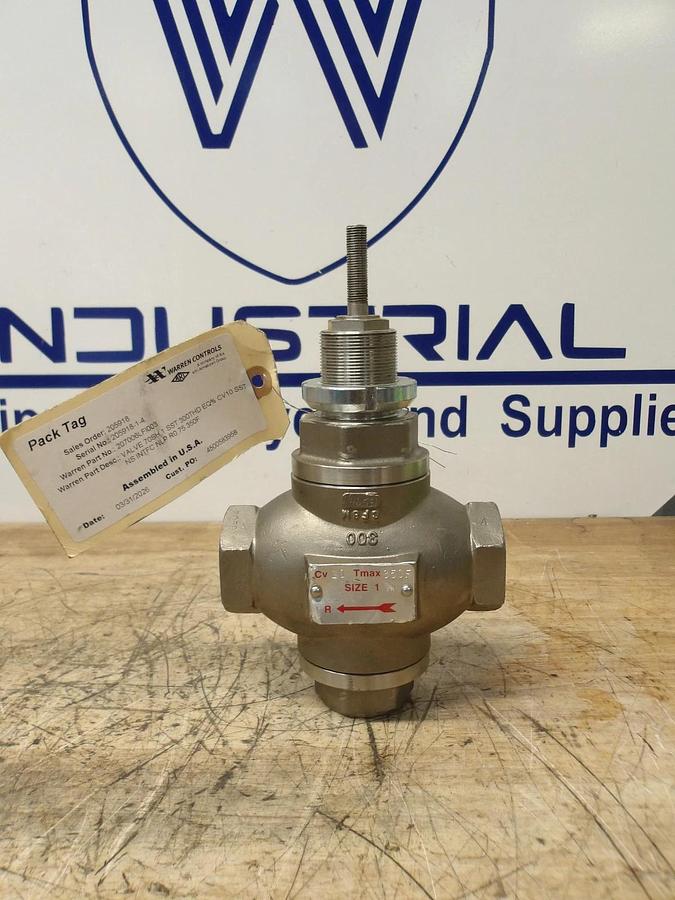 Used WARREN 1" S/S GLOBE VALVE, #61937G NEW