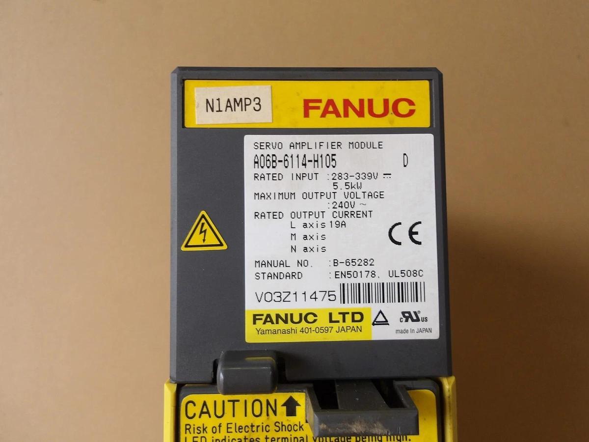 Used FANUC A06B-6114-H105 SERVO AMPLIFIER MODULE, #6181130G USED