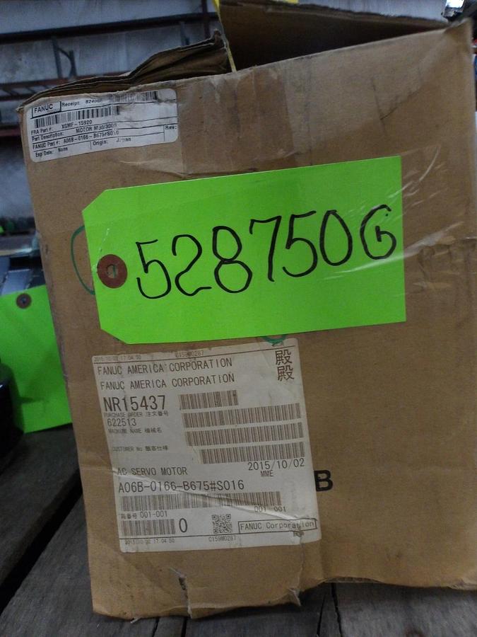 FANUC A06B-0166-B675 S016 AC SERVO MOTOR, 2000 RPM, #528750G NIB
