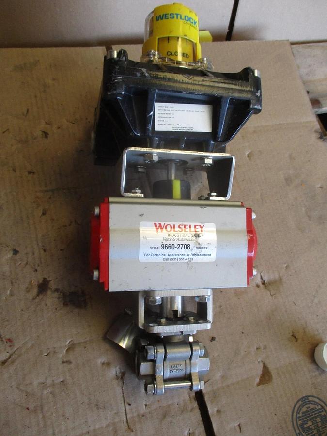 Used FLOW-TEK 1/2" STAINLESS CONTROL VALVE W/ ACTUATOR, #67150J NEW