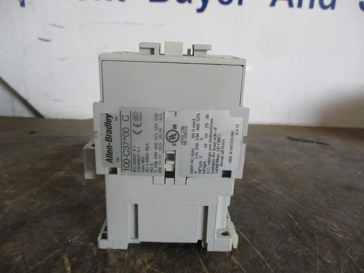 Used ALLEN BRADLEY C37 CONTACTOR 100-C37*00, #33958J USED