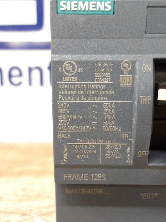 SIEMENS 30 AMP BREAKER 240-480-600 V, #630150G NIB