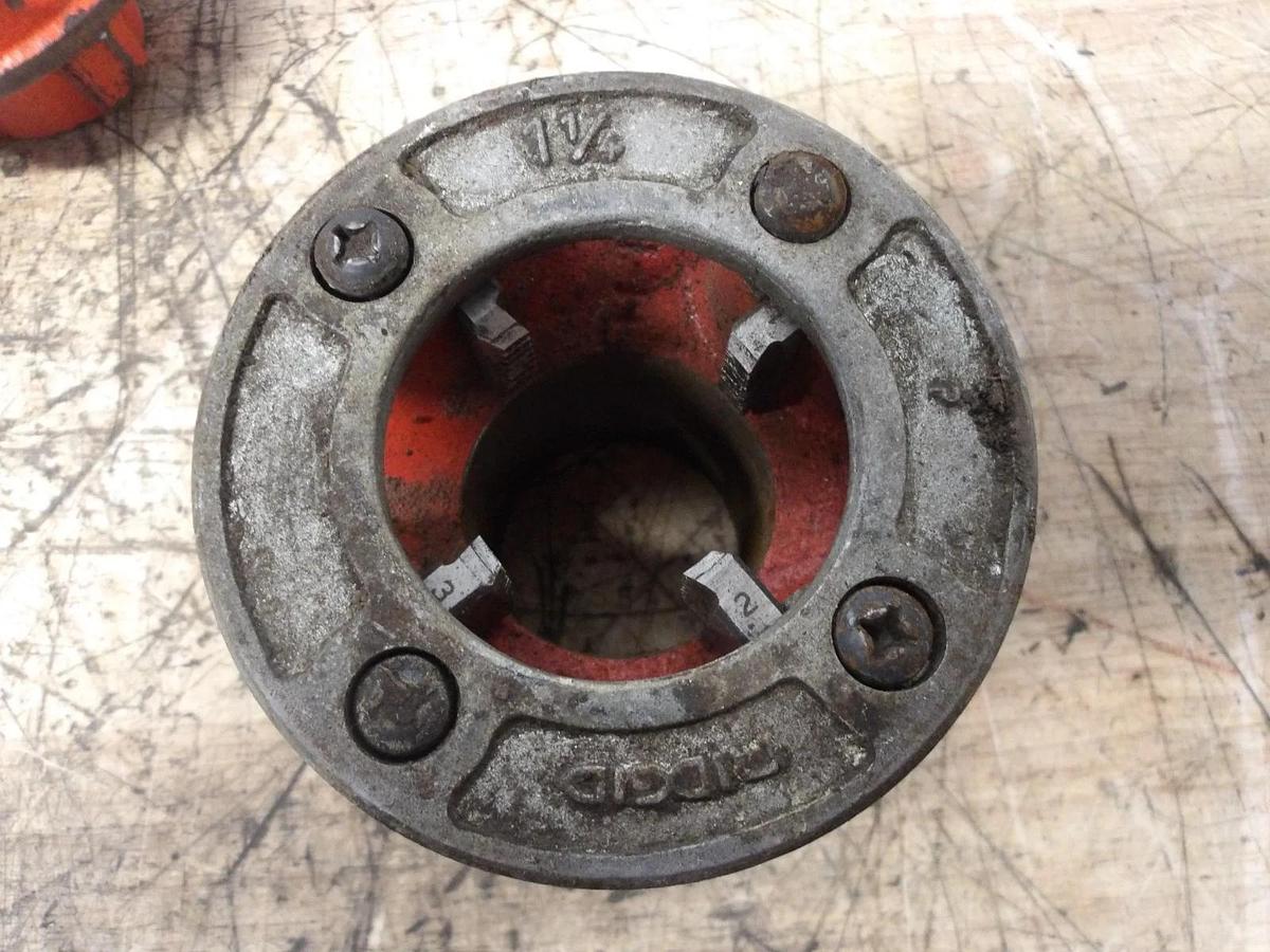 Used RIDGID PIPE DIES 1/2", 1", 1-1/4" (ASSORTED LOT OF 3) #3111225G USED