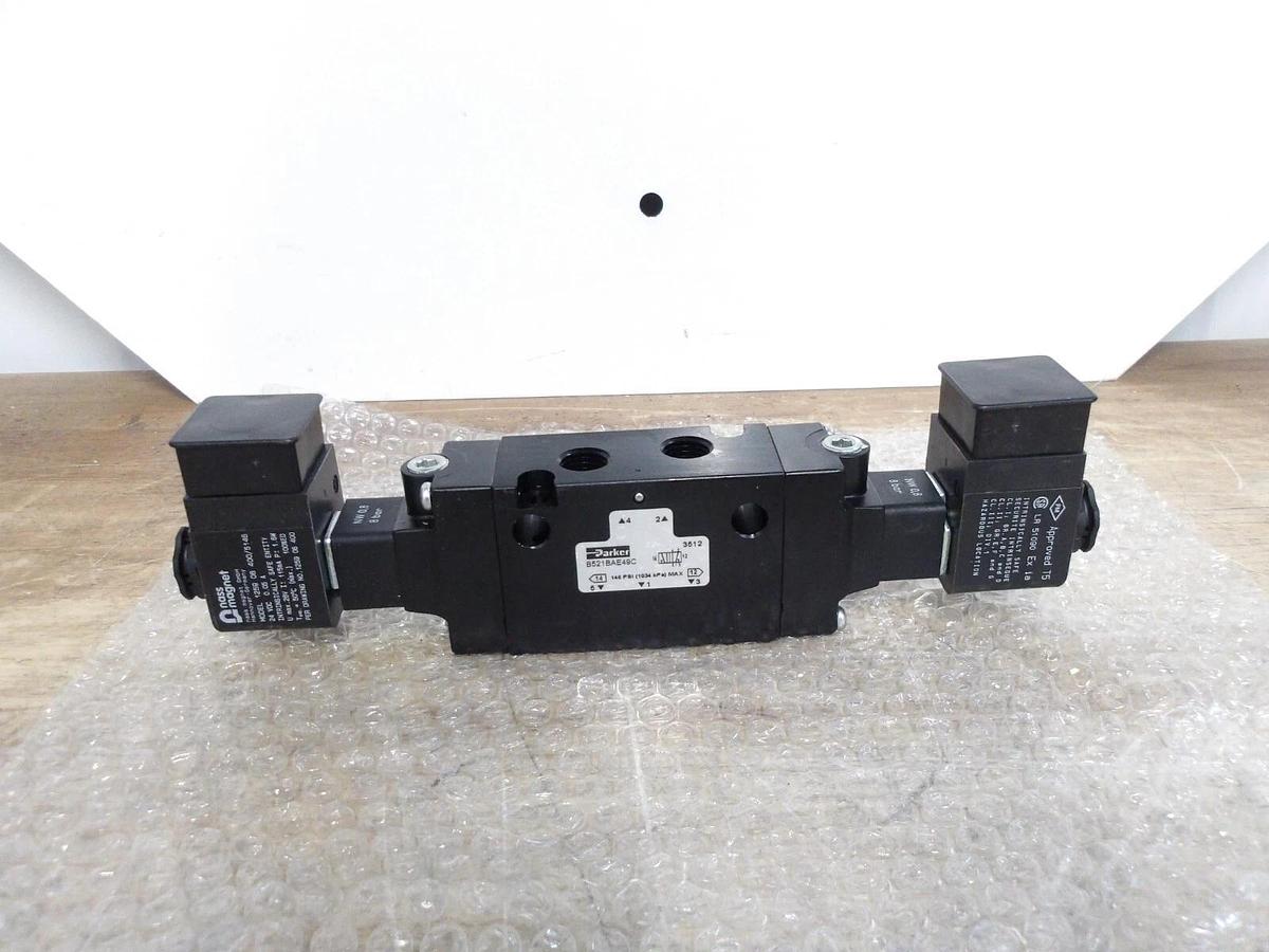 PARKER B521BAE49C PNEUMATIC SOLENOID VALVE 1/4", 24 VDC, #621038G NIB