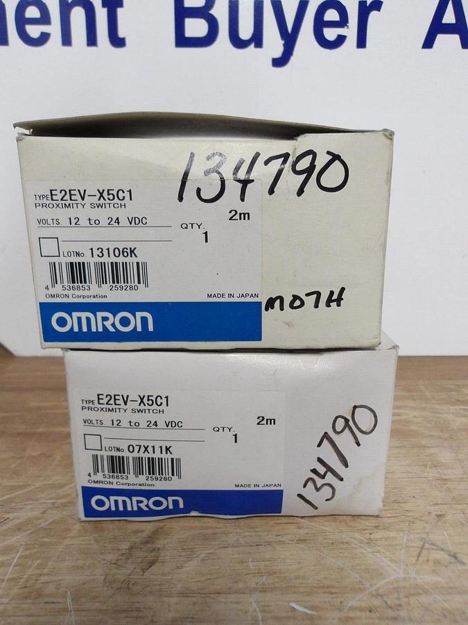 OMRON E2EV-X5C1 PROXIMITY SWITCH (LOT OF 2) #3191027G NIB