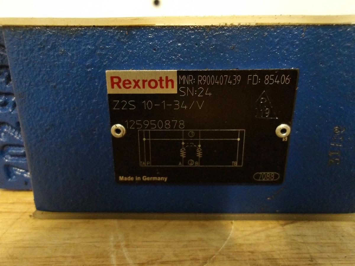 Used REXROTH R900407439 FD85406-Z2S-10-1-34/V HYDRAULIC BLOCK, #36108G NEW