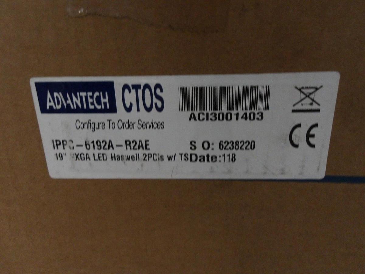 ADVANTECH 1PPC-6192A INDUSTRIAL COMPUTER, #4171108G NIB