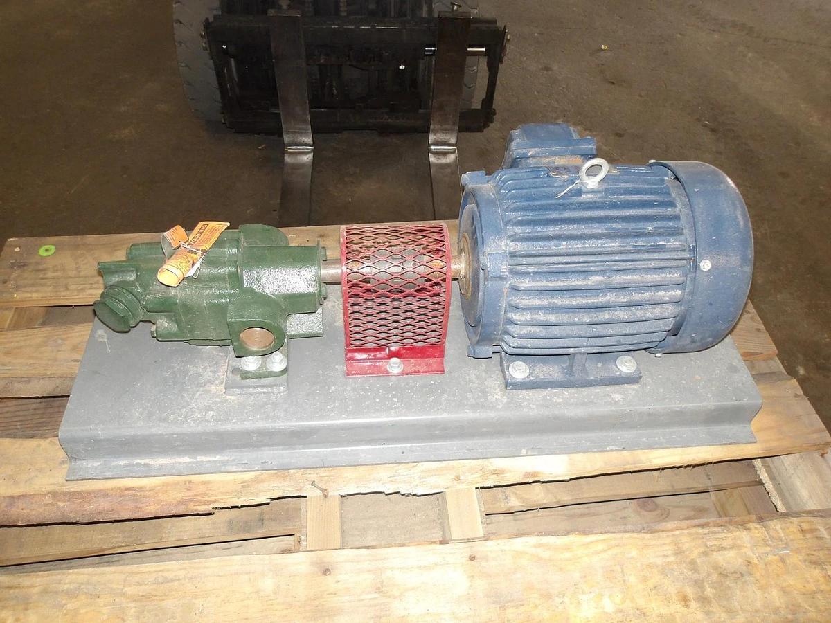 Used ROPER 1-1/2" PUMP W/ 5 HP MOTOR, 1-AM16, #11101046GJW NEW