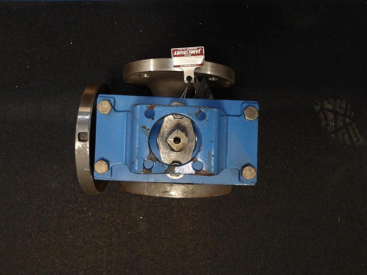 Used JAMESBURY 3" 3-WAY S/S BALL VALVE, #54134G NEW