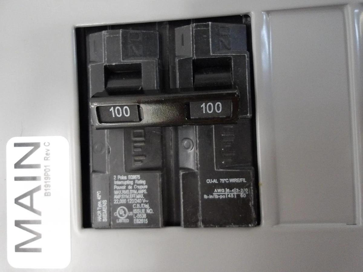 Used SIEMENS 100 AMP RENOVATION PANEL W/ BREAKERS, #5111050G NEW
