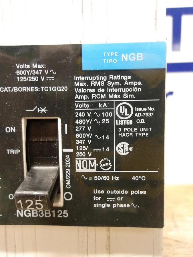 Used SIEMENS 60 AMP BREAKER 240-480/600 V, #78947G NEW
