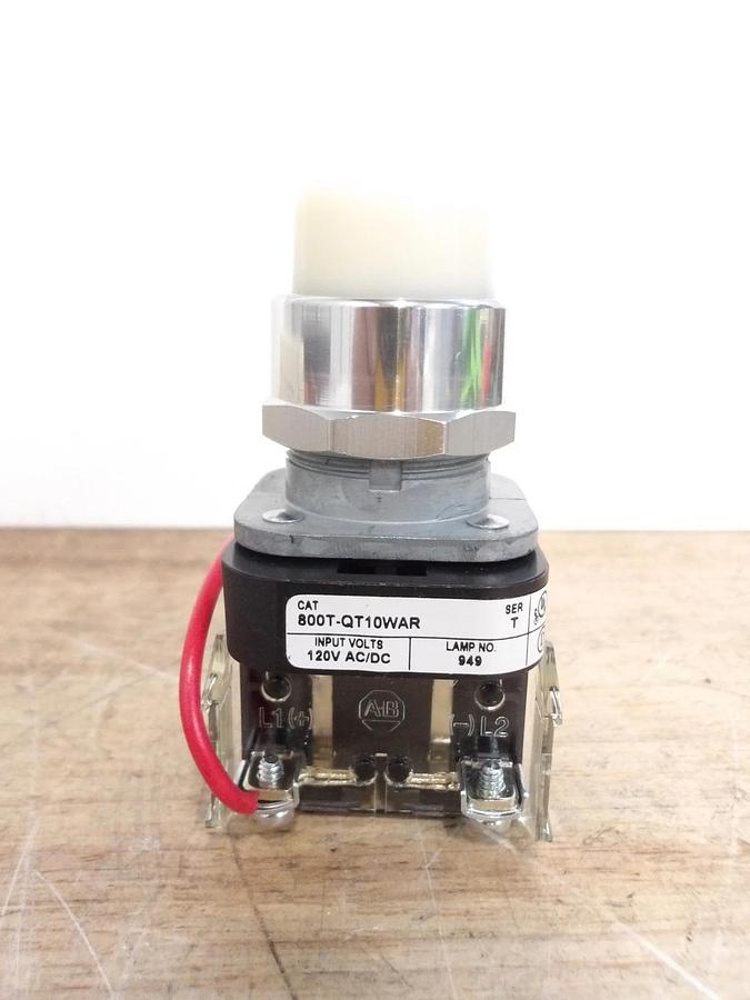 ALLEN BRADLEY 800T-QT10WAR PUSH-TO-TEST PILOT LIGHT, #5201003G NIB