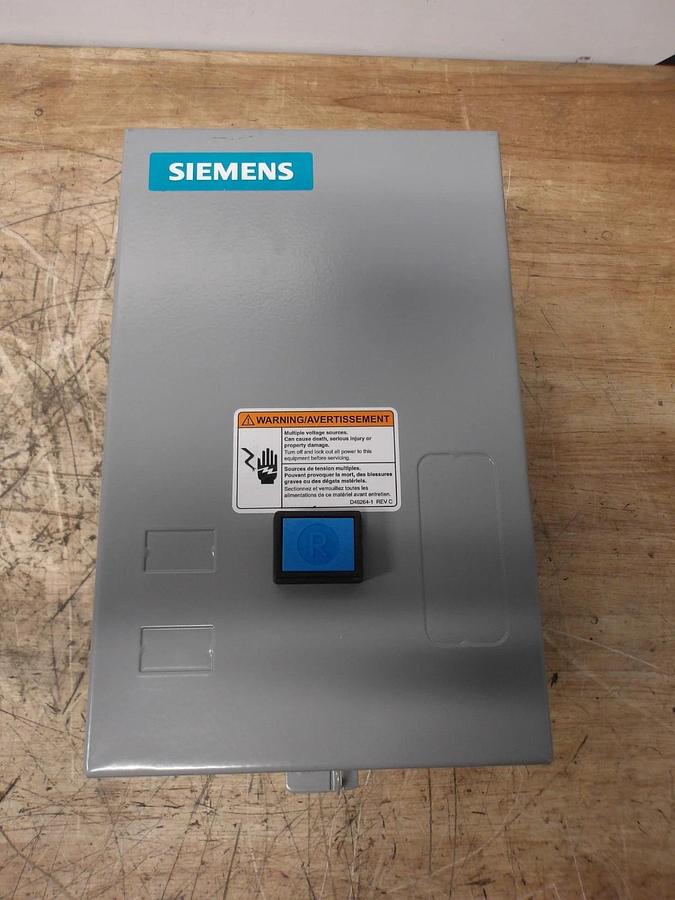 Used SIEMENS SIZE 1 N/R H/D MOTOR STARTER 7-1/2 HP, #617238G USED
