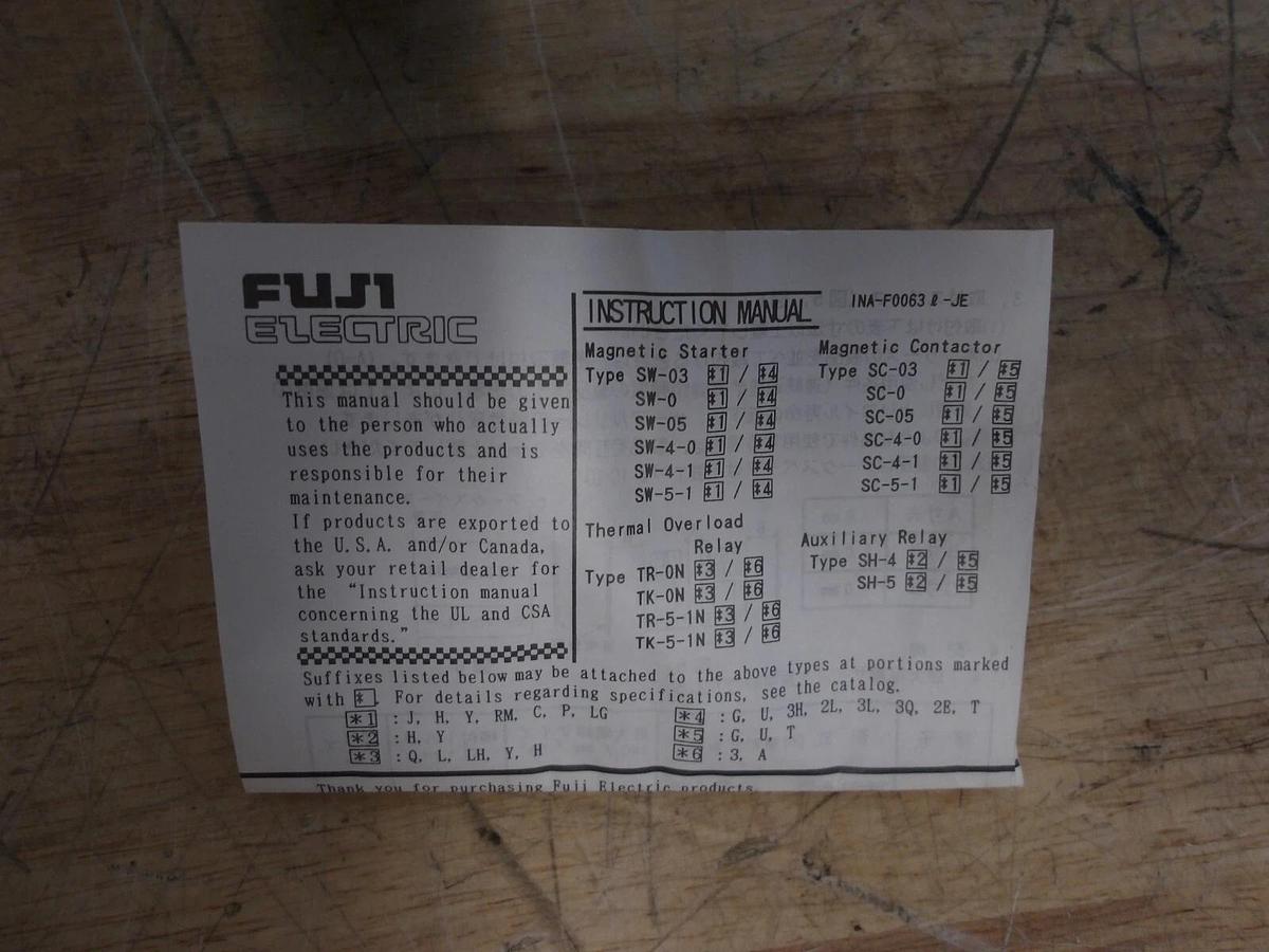 FUJI SC-03/G MAGNETIC SWITCH, #521230G NIB