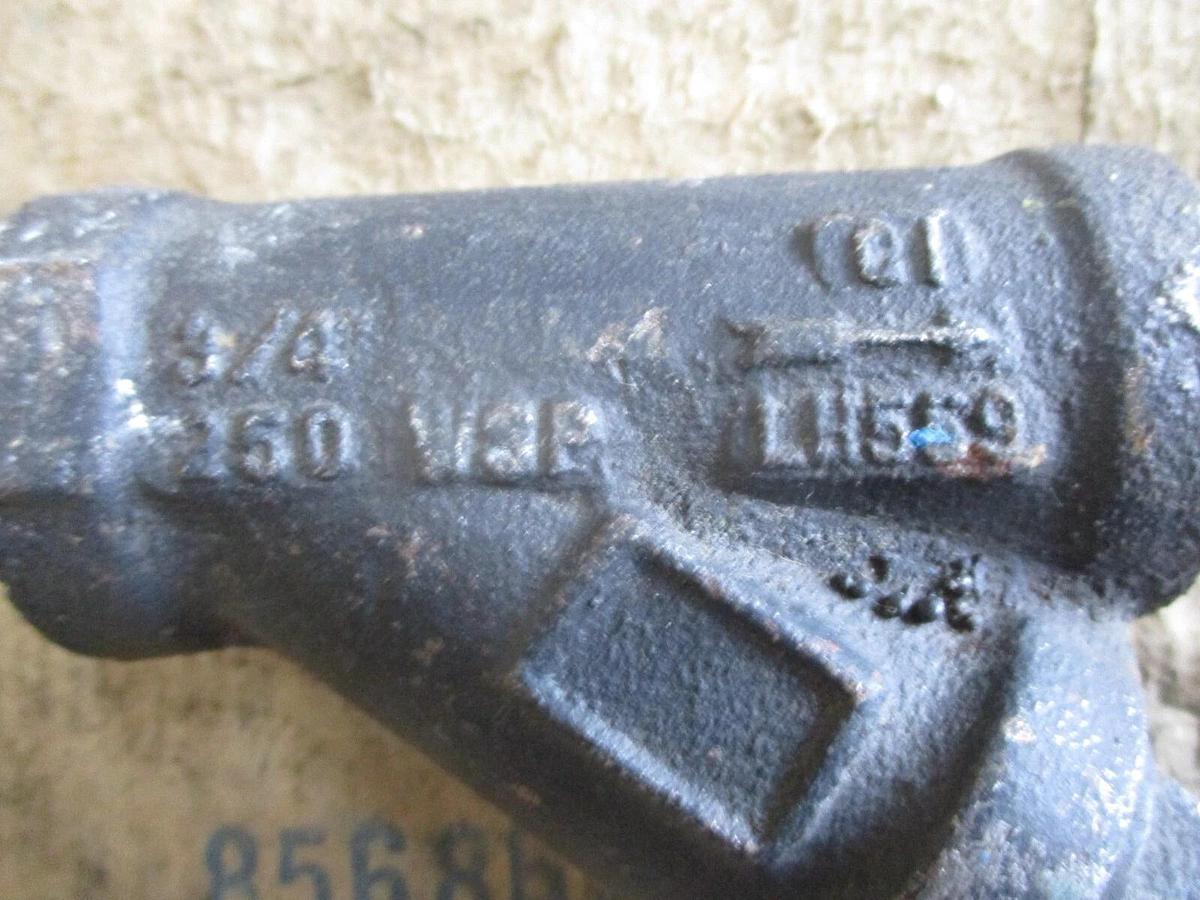Used 3/4" IRON Y-STRAINER VALVE, #78135J NEW