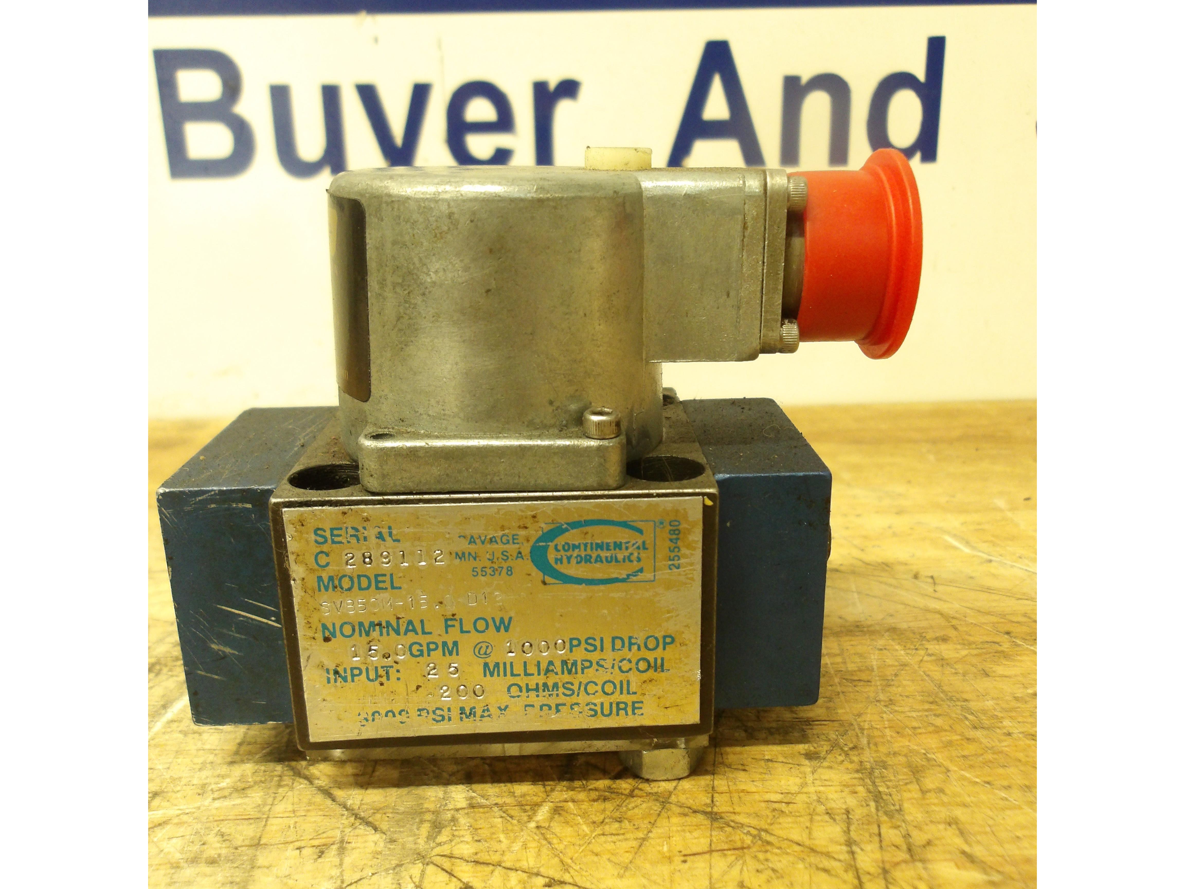 Used CONTINENTAL SV850M-15.0-D12 HYDRAULIC SERVO VALVE