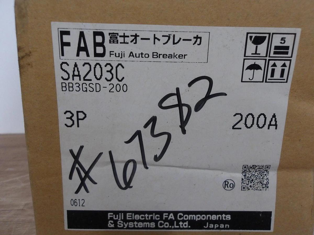 FUJI 200 AMP AUTO BREAKER SA203C, 250 V, #225940G NIB