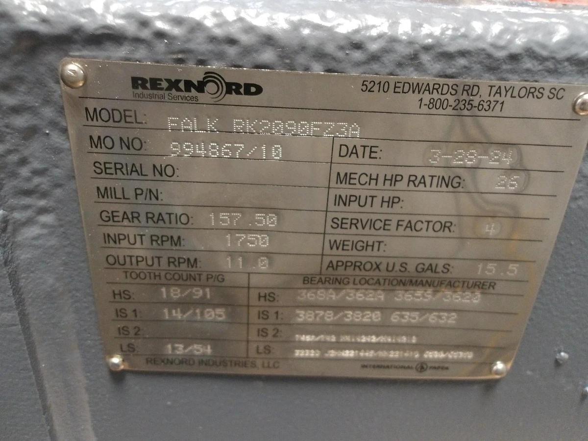 Used FALK REXNORD RK4867/10 SPEED REDUCER, RATIO 157.50, #791053G NEW
