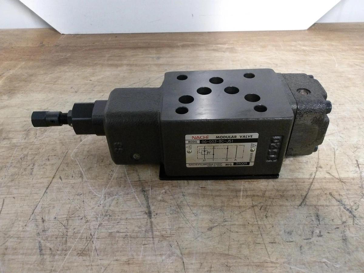 Used NACHI OG-G03-BC-J51 HYDRAULIC MODULAR VALVE, #66157G NEW