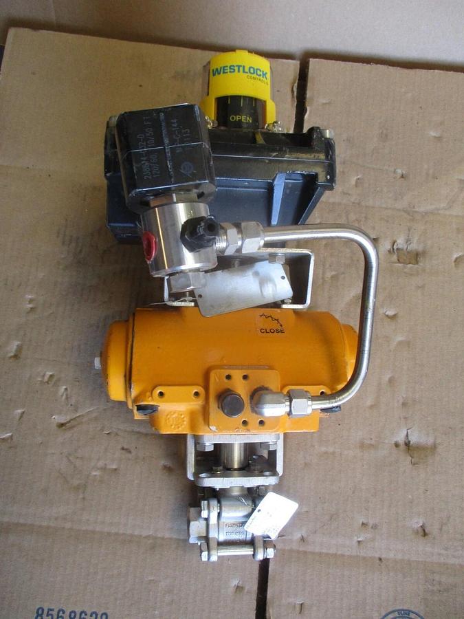 Used FLOW-TEK STAINLESS 1/2" CONTROL VALVE W/ ACTUATOR, #671056J NEW