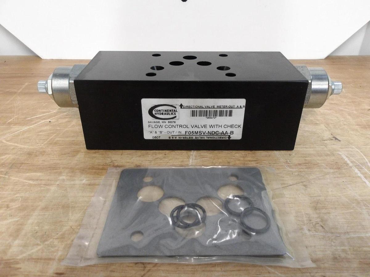 Used CONTINENTAL F05MSV-NDC-AA-B FLOW CONTROL VALVE W/ CHECK, #361140G NEW