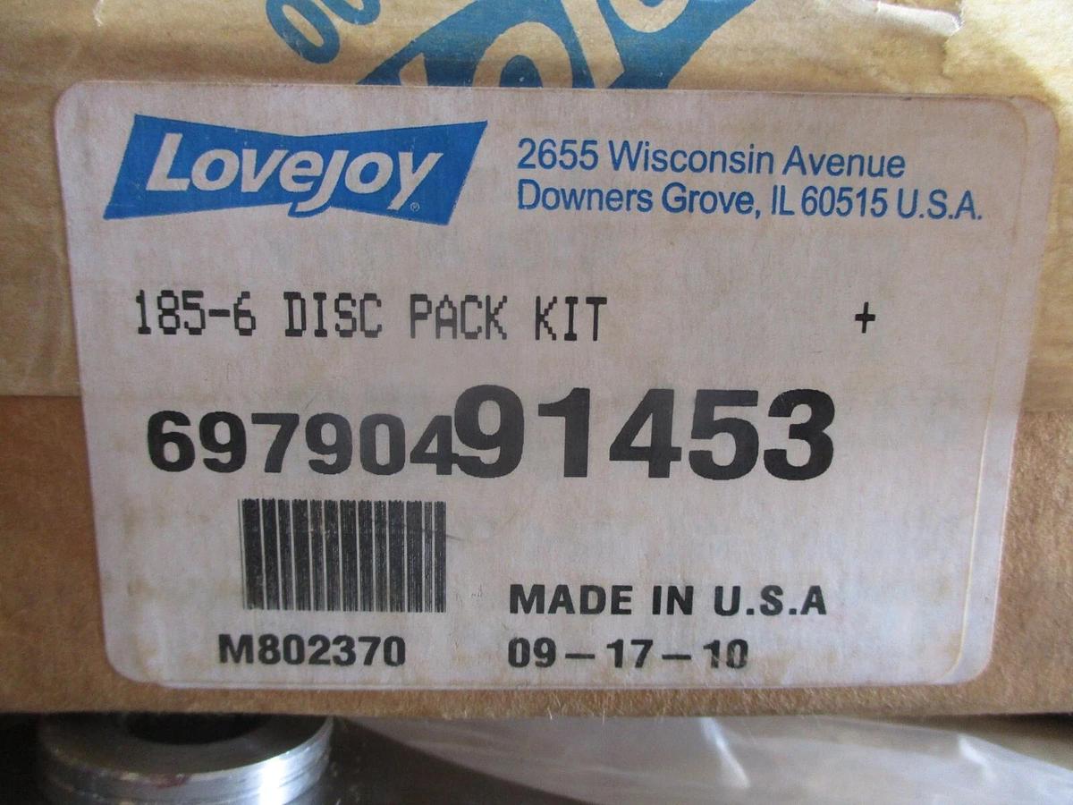 LOVEJOY 185-6 DISC PACK KIT 69790491453, #911306J NIB