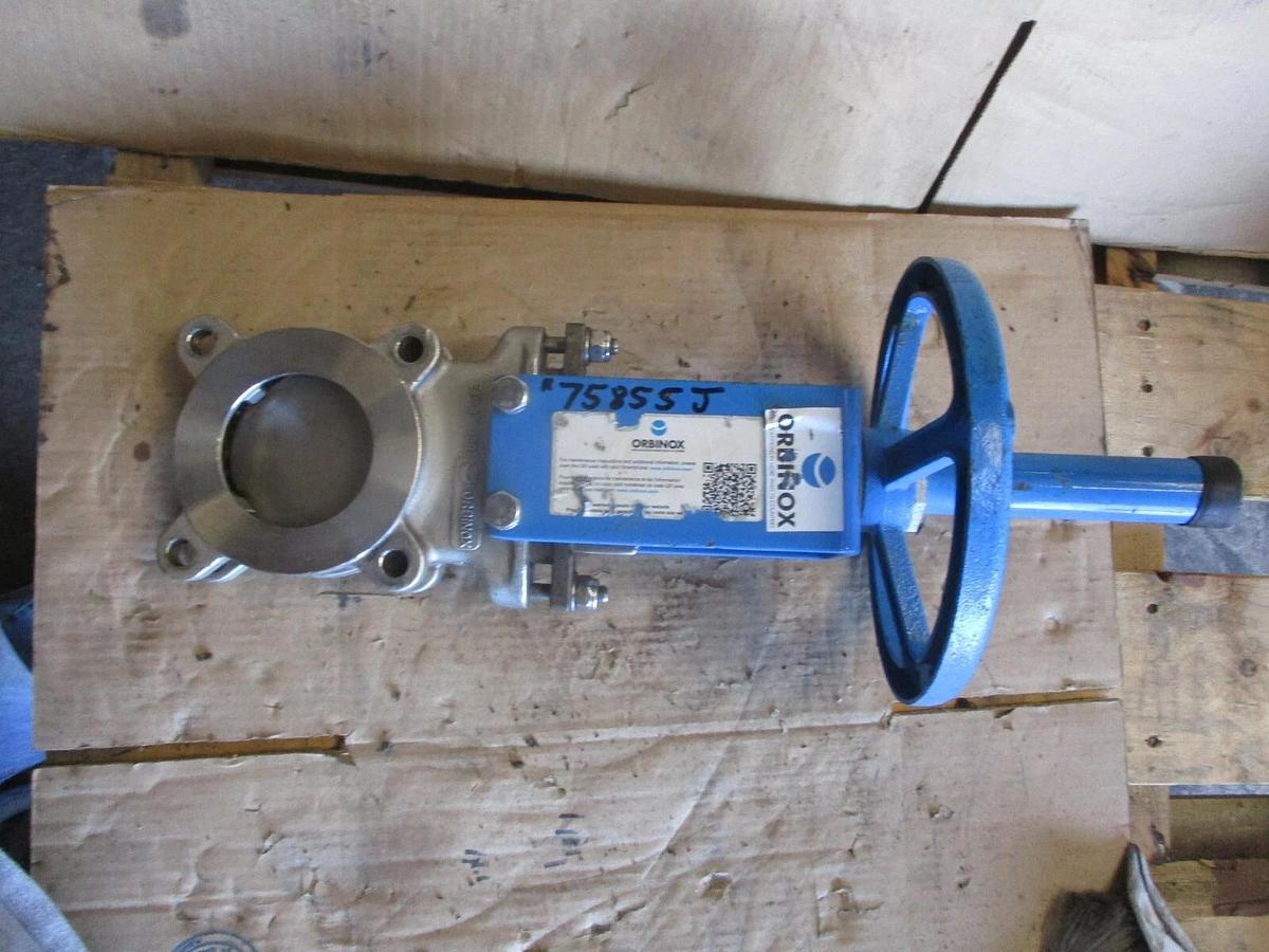 Used ORBINOX 3" STAINLESS KNIFE GATE VALVE 20-3636RI, #75855J USED