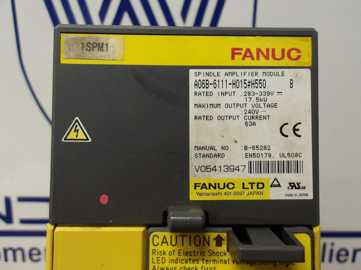 Used FANUC A06B-6111-H015 550 SPINDLE AMPLIFIER UNIT, #113212G USED