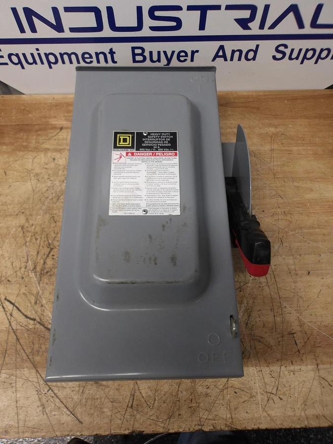 Used SQUARE D 60 A SAFETY SWITCH H362NRB, 600 V, #35154G NEW